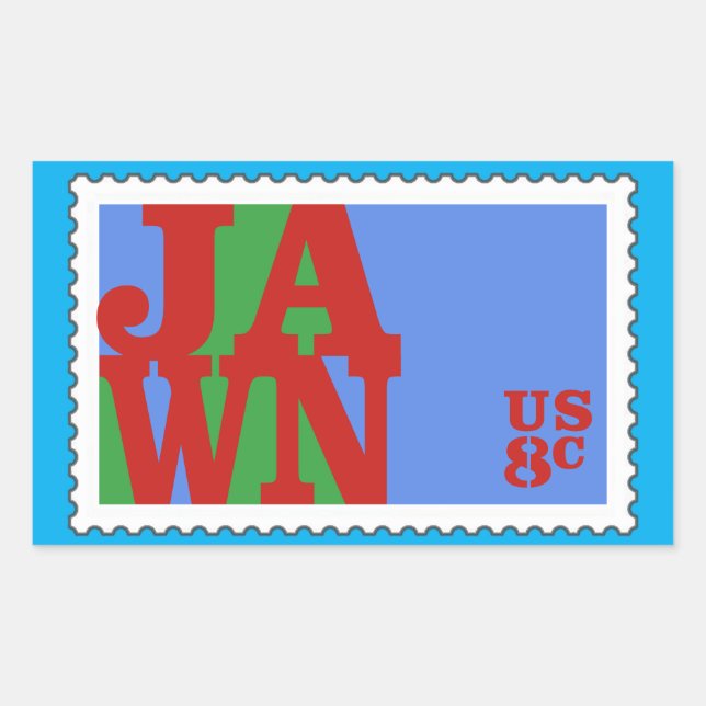 Sticker Rectangulaire JAWN Philly les années 70 Love Stamp Parody (Devant)