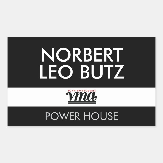 Sticker Rectangulaire JBHS VMA noir Arrière - plan avec blanc TOUS les C (Devant)