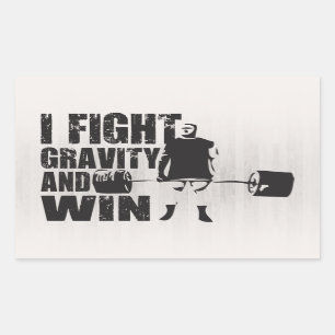 Sticker Rectangulaire Je lutte contre la gravité et la victoire - Motiva