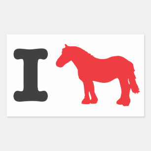 Sticker Rectangulaire Je monte - J'adore monter à cheval en charrue