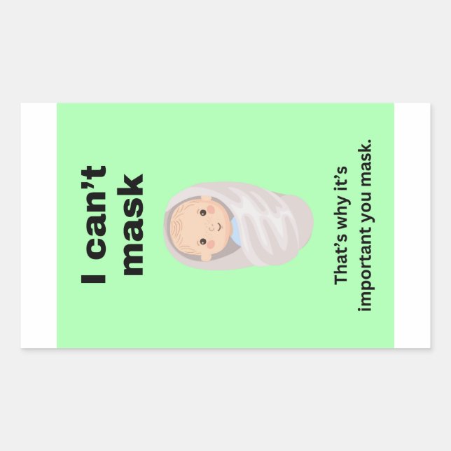 Sticker Rectangulaire Je ne peux pas masquer un ensemble de gros autocol (Devant)
