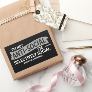 Sticker Rectangulaire Je ne suis pas asocial, je suis sélectivement soci