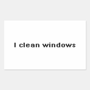 Sticker Rectangulaire Je nettoie les fenêtres