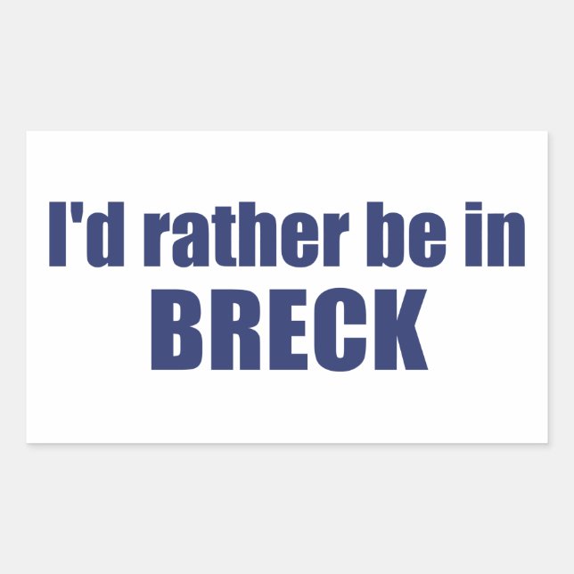 Sticker Rectangulaire Je Préférerais Être À Breckenridge Colorado (Devant)