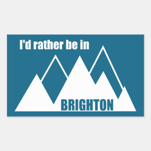 Sticker Rectangulaire Je préférerais être à Brighton Utah Mountain