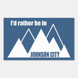 Sticker Rectangulaire Je préférerais être à Johnson City Tennessee Mount