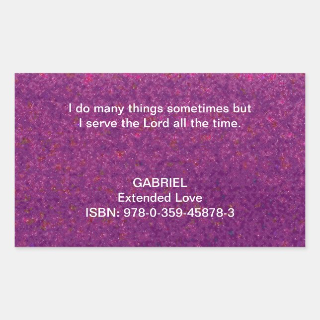 Sticker Rectangulaire Je sers le Seigneur tout le temps. (Devant)