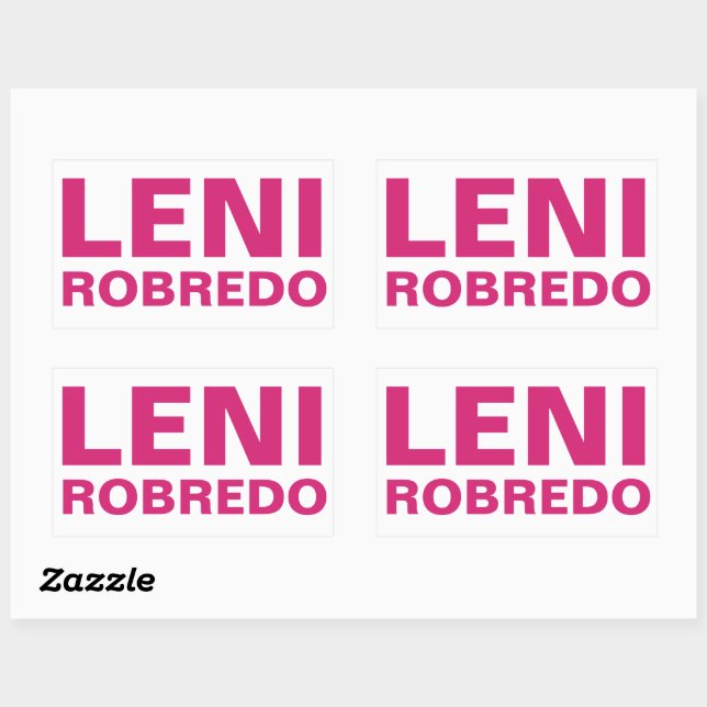 Sticker Rectangulaire Je soutiens le vice-président LENI Robredo CUSTOMI (Feuille)