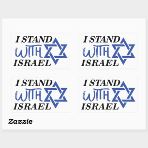 Sticker Rectangulaire Je Suis Avec Israël fierté