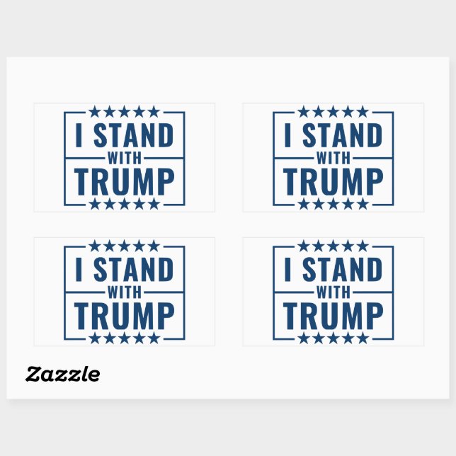 Sticker Rectangulaire Je Suis Avec Le Signe Trump 2024 (Feuille)