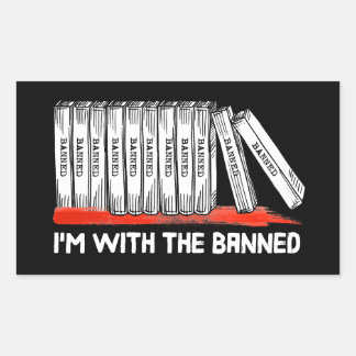 Sticker Rectangulaire Je suis avec les livres interdits