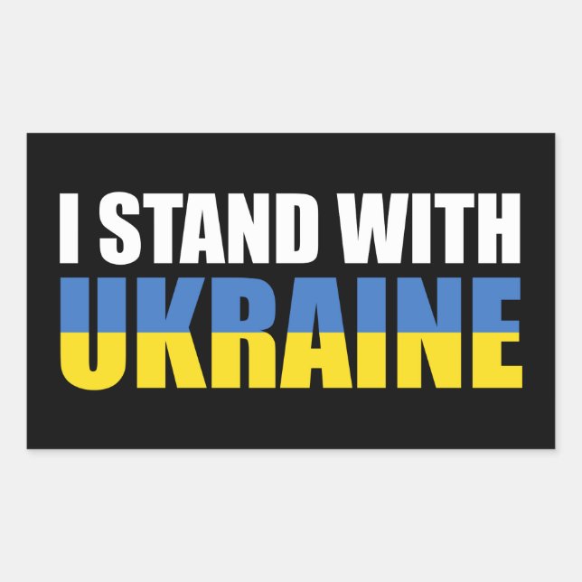 Sticker Rectangulaire Je Suis Avec L'Ukraine (Devant)