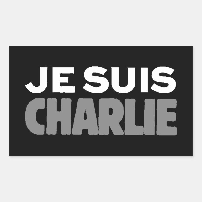 Sticker Rectangulaire Je Suis Charlie - Je suis Charlie Black (Devant)