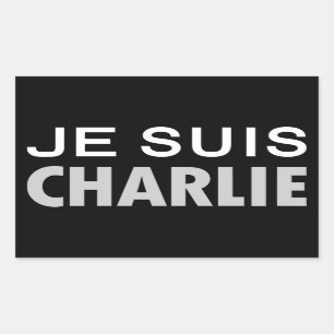 Sticker Rectangulaire JE SUIS CHARLIE - personnes d'unité nationale