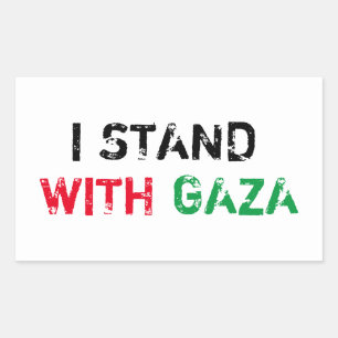 Sticker Rectangulaire Je suis d'accord avec la typographie de Gaza qui g
