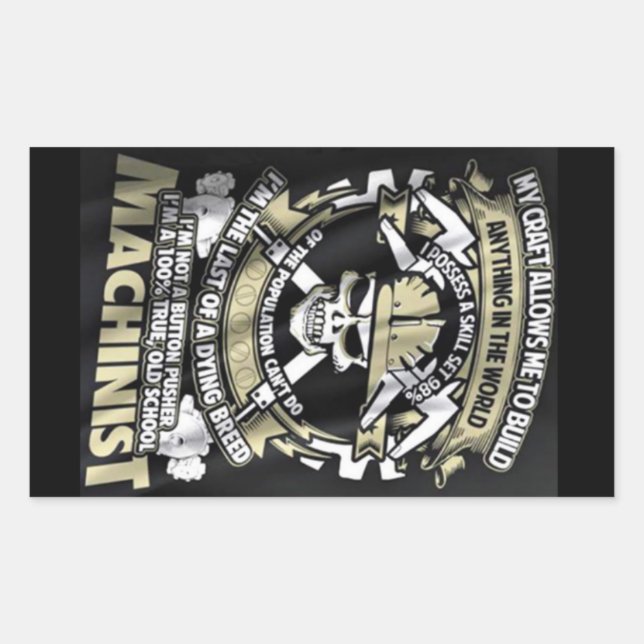 Sticker Rectangulaire Je suis Machiniste (Devant)