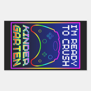 STICKER RECTANGULAIRE JE SUIS PRÊT À ÉCRASER LE JARDIN D'ENFANTS