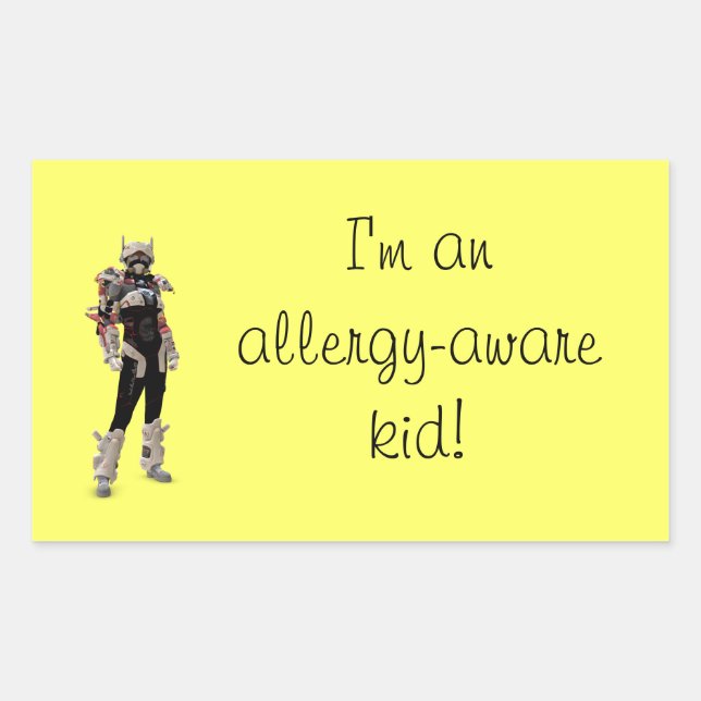 Sticker Rectangulaire Je suis un enfant allergique ! (Devant)