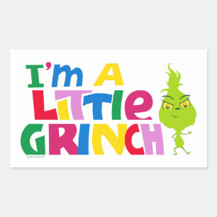 Sticker Rectangulaire Je suis un petit Grinch Graphique Coloré