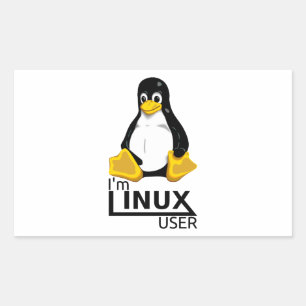 Sticker Rectangulaire Je suis un utilisateur Linux