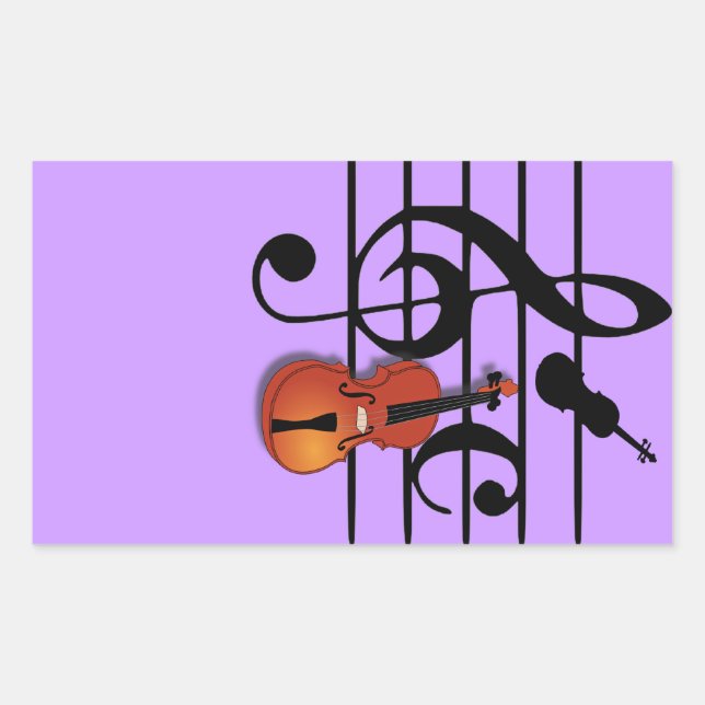 Sticker Rectangulaire Je Suis Violon_ (Devant)