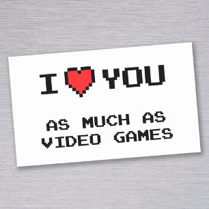 Sticker Rectangulaire Je t'aime autant que les jeux vidéo Drôle de jeu