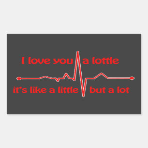 Sticker Rectangulaire Je t'aime un mème romantique mignon et chatoyant