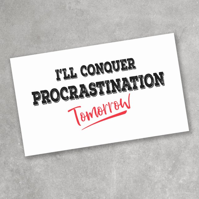 Sticker Rectangulaire Je vais vaincre la procrastination demain (Créateur téléchargé)