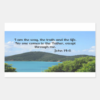 Sticker Rectangulaire Jean 14:6 Je suis le chemin