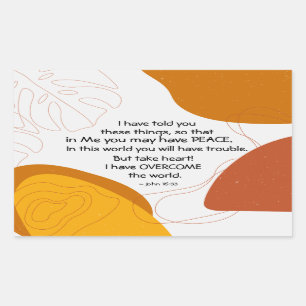 Sticker Rectangulaire Jean 16:33 En Moi, tu as peut-être la paix