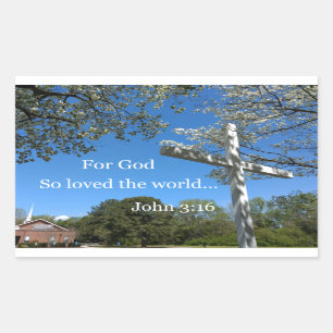 Sticker Rectangulaire Jean 3:16 Car Dieu a tant aimé le monde