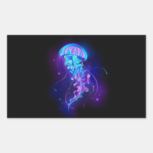 Sticker Rectangulaire Jellyfish éclatante couleur