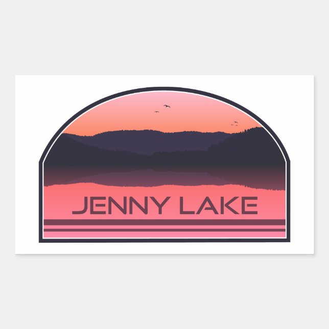 Sticker Rectangulaire Jenny Lake Grand Teton National Park Red Sunrise (Devant)