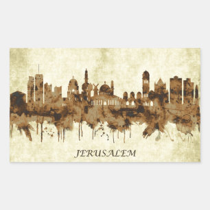 Sticker Rectangulaire Jérusalem Israël Cityscape