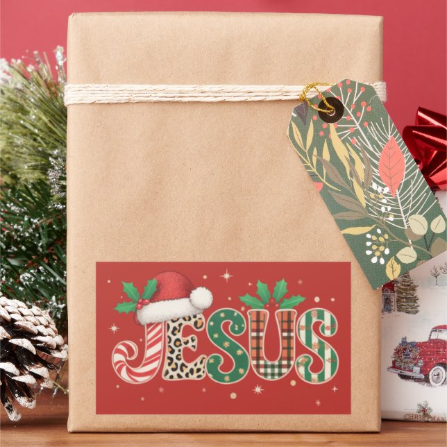 Sticker Rectangulaire Jésus chrétien Religieux Dire Foi Bible Verse (vacances)