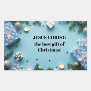 Sticker Rectangulaire Jésus Christ : le meilleur cadeau de Noël