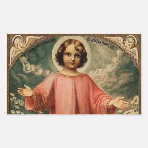 STICKER RECTANGULAIRE JÉSUS ENFANT AUX ANGES,
