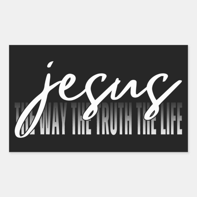 Sticker Rectangulaire Jésus Le Chemin La Vérité La Vie (Devant)