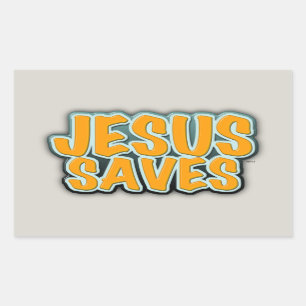 Sticker Rectangulaire Jésus sauve