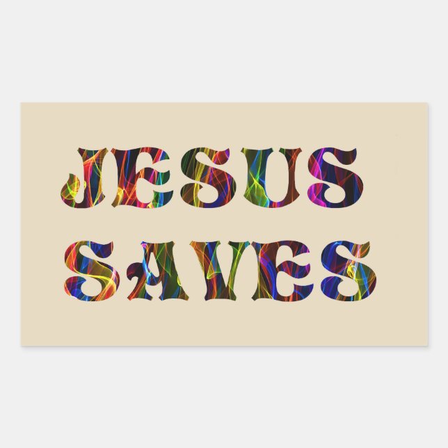 STICKER RECTANGULAIRE JESUS SAVES (Devant)