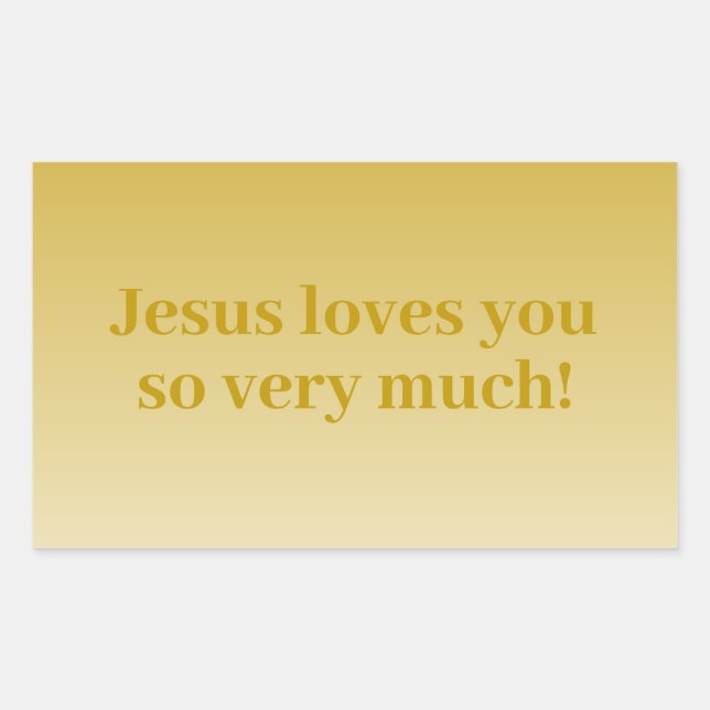 Sticker Rectangulaire Jésus vous aime tellement ! (Devant)