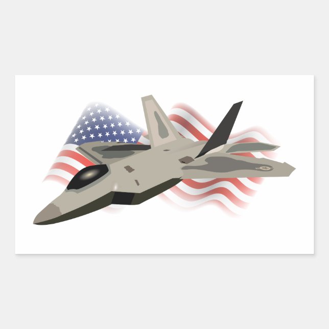 Sticker Rectangulaire Jet Fighter (Devant)