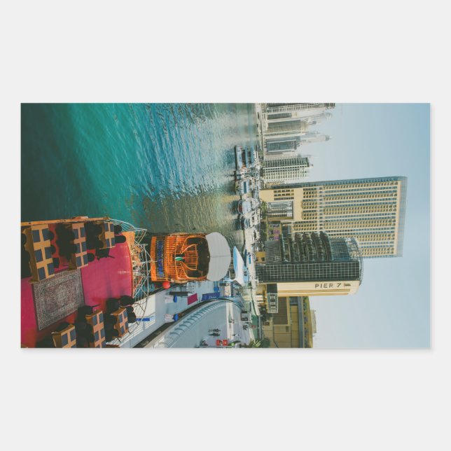 Sticker Rectangulaire Jetée de marina de Dubaï 7 (Devant)