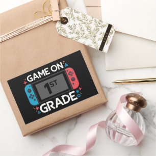 Sticker Rectangulaire Jeu En 1Ère Année Retour À L'École Amusant Gamer