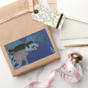 Sticker Rectangulaire Jeunes mariés Art déco vintage, Oui de George Barb