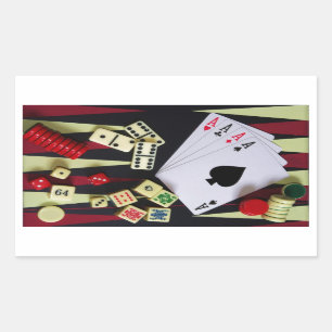 Sticker Rectangulaire Jeux de casino de jeu pièces