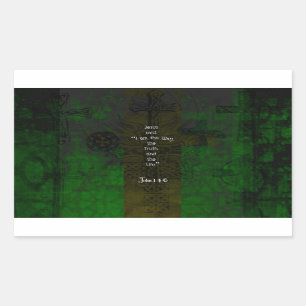 Sticker Rectangulaire John 14:6 Verse de la Bible Citation de chemin ins