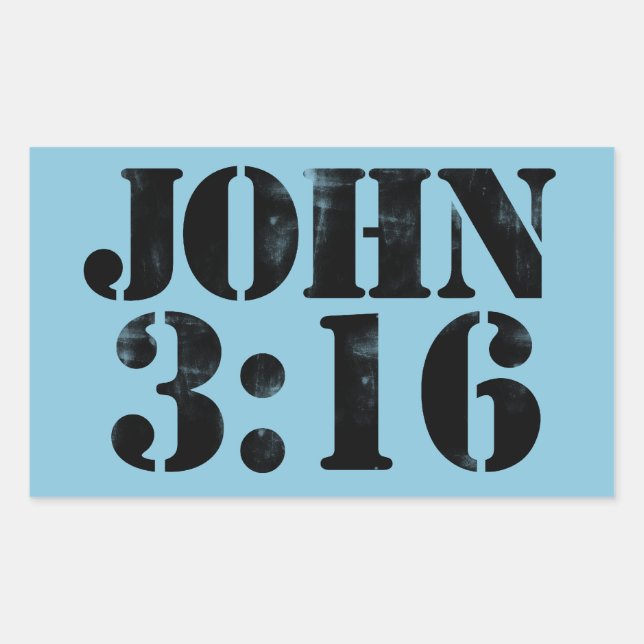 Sticker Rectangulaire John 3:16 (Devant)