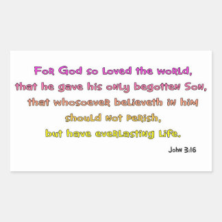 Sticker Rectangulaire John 3:16 Christian Gift