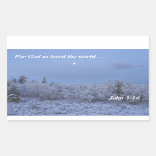 Sticker Rectangulaire John 3:16 Matin d'hiver